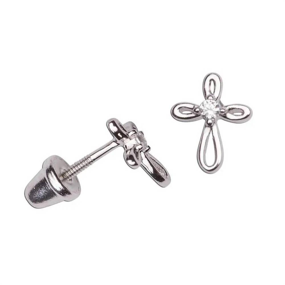 NEW CHERISHED MOMENTS baby infinity cross earrings in sterling silver